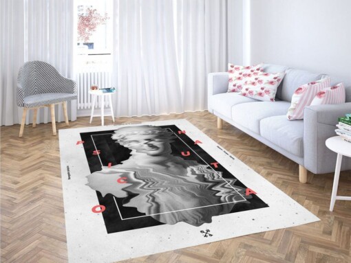 Graphic Wallpaper Living Room Modern Carpet Rug