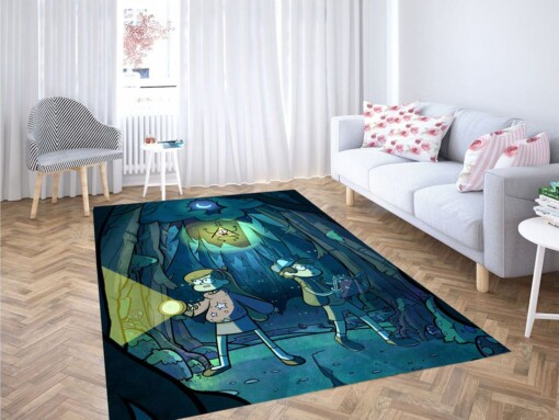 Gravity Falls In The Night Living Room Modern Carpet Rug