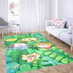 Green Animal Wallpaper Carpet Rug