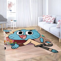 Gumball Watterson Happy Expression Living Room Modern Carpet Rug