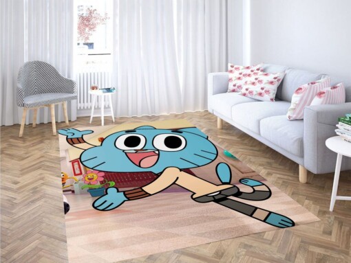 Gumball Watterson Happy Expression Living Room Modern Carpet Rug