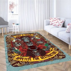 Gun  Roses Living Room Modern Carpet Rug