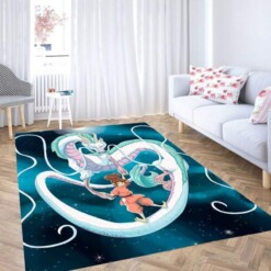 Haku And Chihiro Flying Carpet Rug