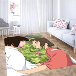 Haku And Chihiro Hug Carpet Rug