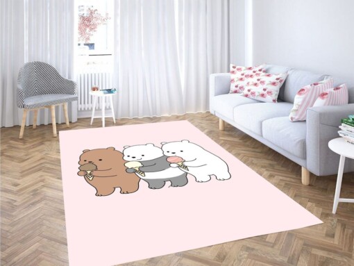 Happiness We Bare Bears Living Room Modern Carpet Rug
