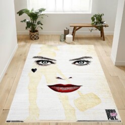 Harley Quinn Face Rug  Custom Size And Printing