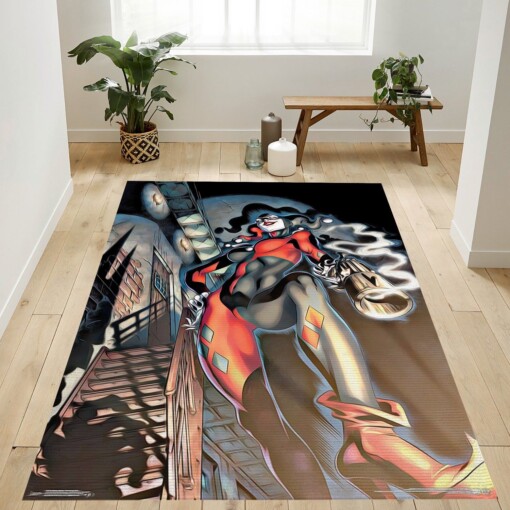 Harley Quinn Smoking Gun Rug  Custom Size And Printing