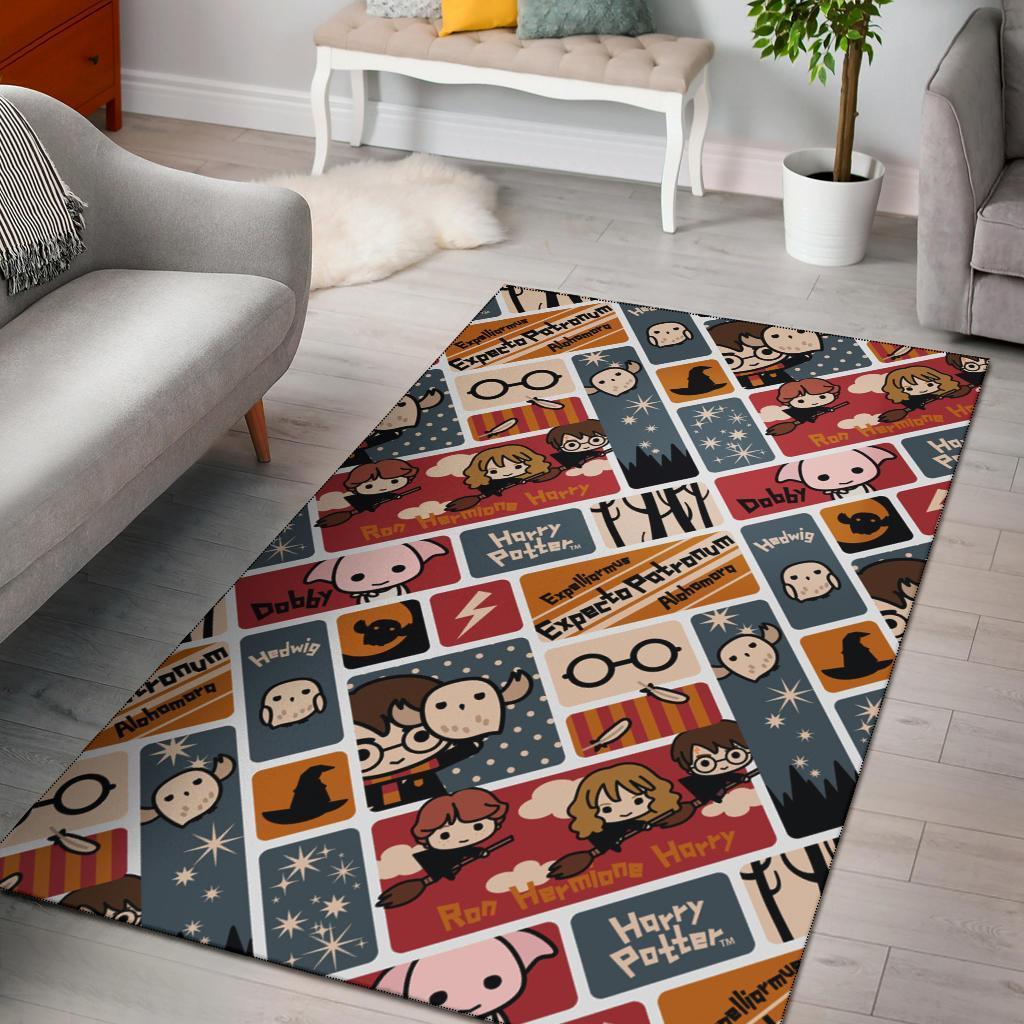 Harry Potter Chibi Pattern Rug Custom Size And Printing
