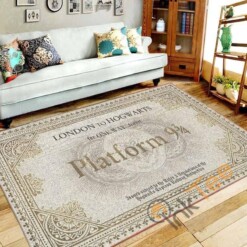 Harry Potter Plat Form 3/4 Carpet Train Tickets Living Room Floor Decor Gift For Potters Fan Rug