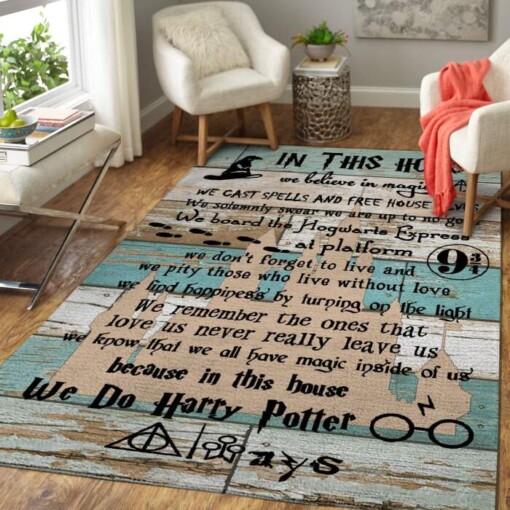 Harry Potter Quotes Area Rug  Custom Size And Printing