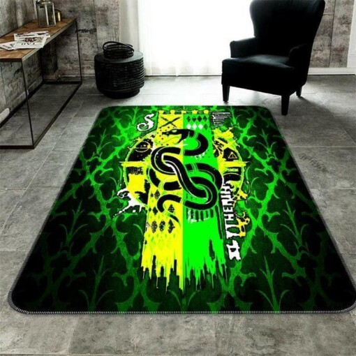 Harry Potter Slytherin House Rug  Custom Size And Printing