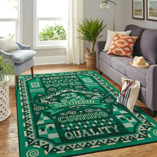 Harry Potter Slytherin Pattern Rug  Custom Size And Printing