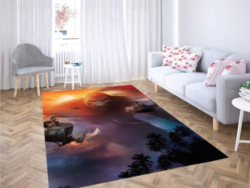 Helicopter Kong Skull Island Carpet Rug