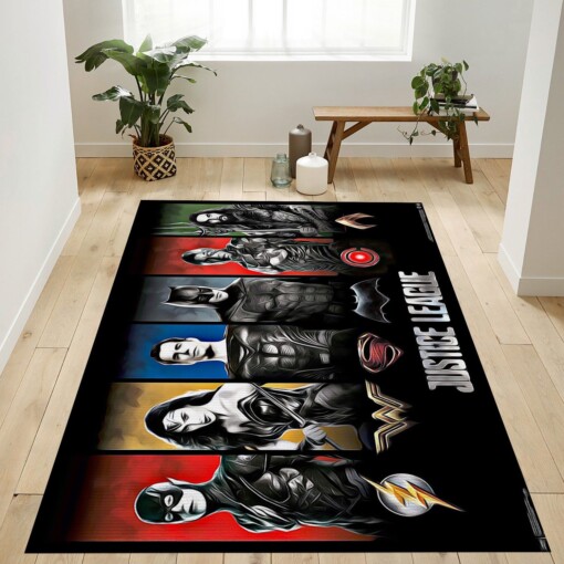 Heroes And Logo Justice League Rug  Custom Size And Printing