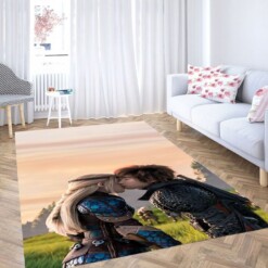 Hiccup And Astrid Wallapper Living Room Modern Carpet Rug