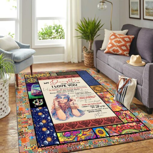 Hippie Family Girl Quilt Mk Carpet Area Rug