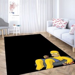 Homer Simpson Wallpaper Black Living Room Modern Carpet Rug