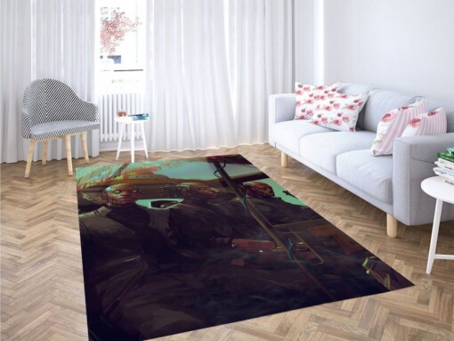 Human 2077 Cyberpunk Living Room Modern Carpet Rug