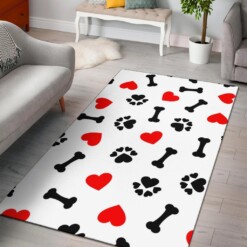 I Love Dog Pattern Area Rug