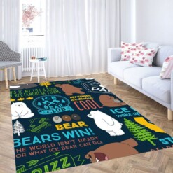 Ice Bear Pattern Living Room Modern Carpet Rug