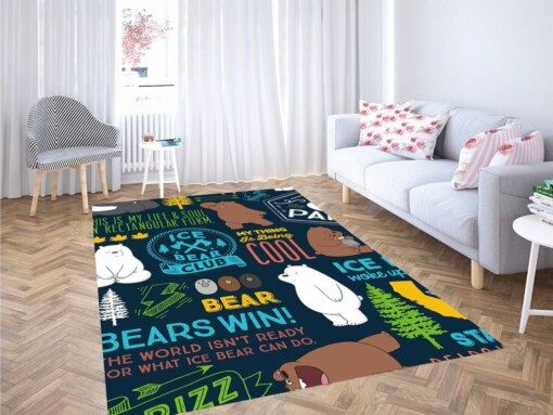 Ice Bear Pattern Living Room Modern Carpet Rug