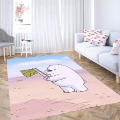 Ice Bear With Yello Flag Living Room Modern Carpet Rug