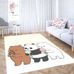 Ice Cream And We Bare Bears Carpet Rug