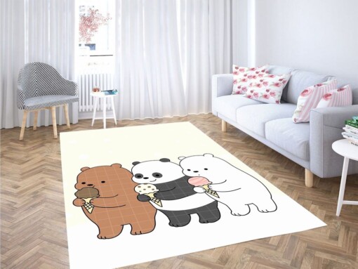 Ice Cream And We Bare Bears Living Room Modern Carpet Rug