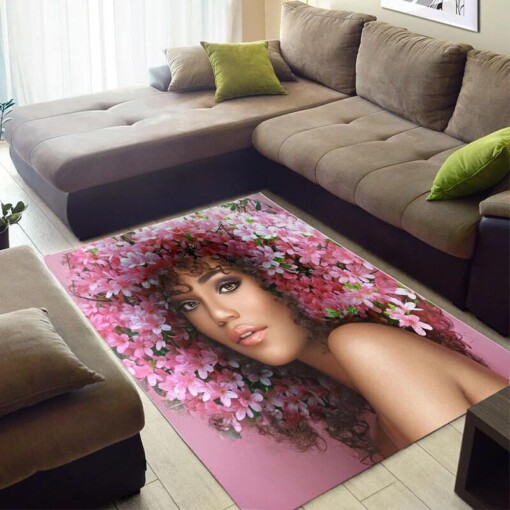 Inspired African American Beautiful Themed Melanin Girl Carpet Living Room Rug