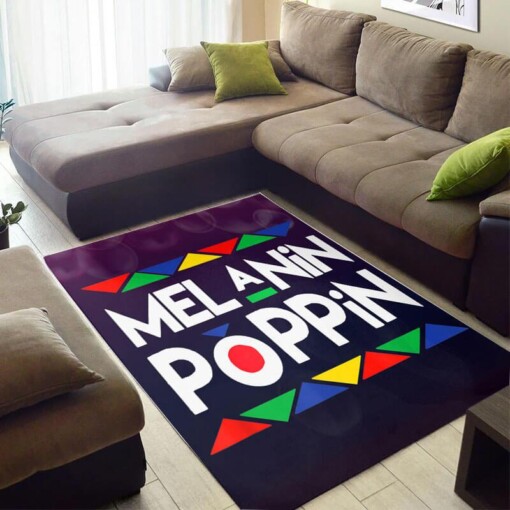 Inspired African American Fancy Melanin Afro Girl Poppinafrican Style Area Living Room Rug