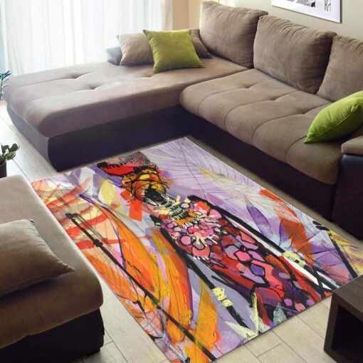 Inspired African American Pretty Afrocentric Afro Woman Carpet Style Rug