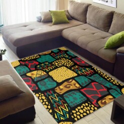 Inspired African Cool American Black Art Seamless Pattern Large House Rug