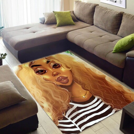 Inspired African Fancy Afro Lady Design Floor Living Room Rug