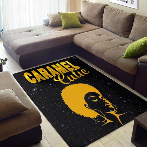 Inspired African Style Cute American Black Art Afro Girl Large Carpet Living Room Rug