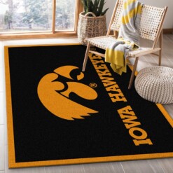 Iowa Hawkeye Rug  Custom Size And Printing