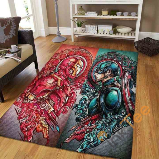 Iron Man Captain America Area Rug