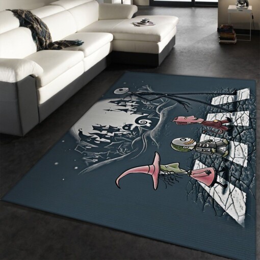 Jack Skellington Walking The Street Rug  Custom Size And Printing