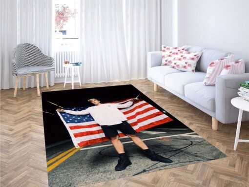 Jake Paul Usa Flag Living Room Modern Carpet Rug