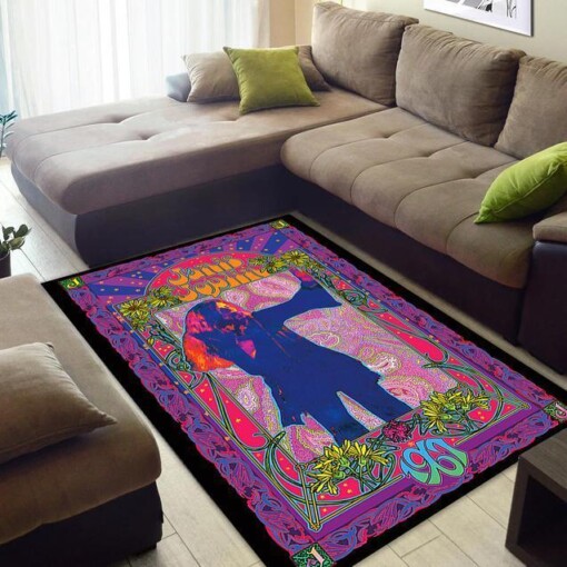 Janis Joplin Psychedelic Area Rug