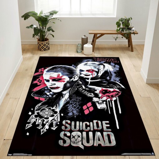 Joker And Harley Quinn Rug  Custom Size And Printing