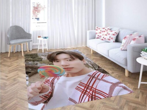 Jungkook Vlive Dispatch Carpet Rug