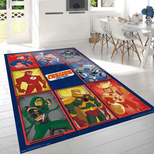 Justice League Action Rug  Custom Size And Printing