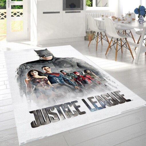 Justice League Characters In Mist Rug  Custom Size And Printing