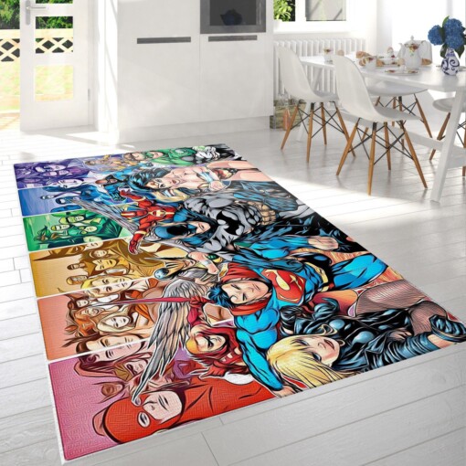 Justice League Group Rug  Custom Size And Printing