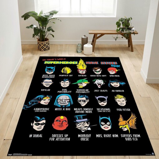 Justice League Issues Rug  Custom Size And Printing