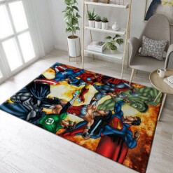 Justice League vs Avenger SuperHeros Rug  Custom Size And Printing