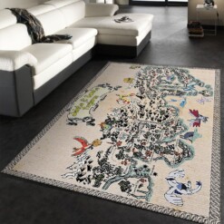 Kanto And Johto Regions Map Pokemon Rug  Custom Size And Printing