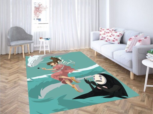 Kaonashi Sen And Haku Living Room Modern Carpet Rug