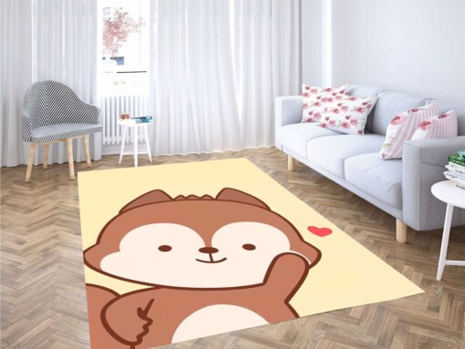 Kawaii Love Cartoon Living Room Modern Carpet Rug