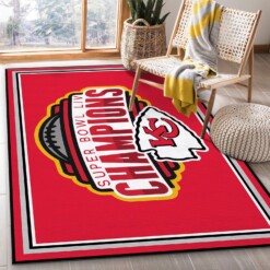 Kc Chiefs Champions Rug  Custom Size And Printing